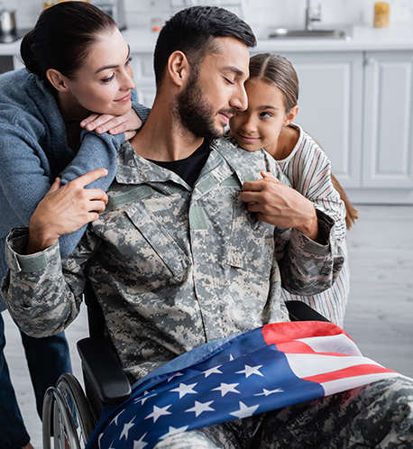 Wounded Veteran and family